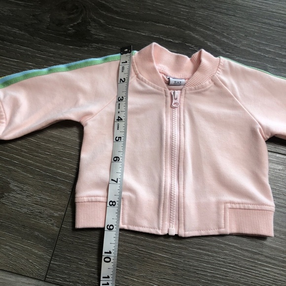 Janie And Jack Baby Pink And Pastel Rainbow Stripe Track Jacket Size 0-3 Months - Picture 5 of 10